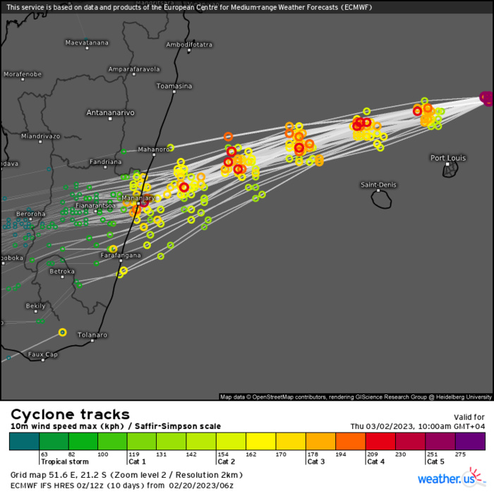 TC 11S(FREDDY)set to make landfall near Mananjary/MADAGASCAR shortly after 24h as a strong CAT3 US//Invest 99W//Invest 93S// 2015utc