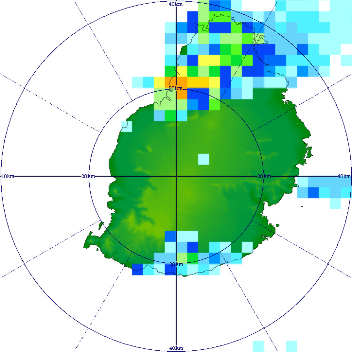 MAURICE: Avis de Pluies Torrentielles en début d'après midi, précipitations particulièrement intenses sur la région de Port Louis//0617h30