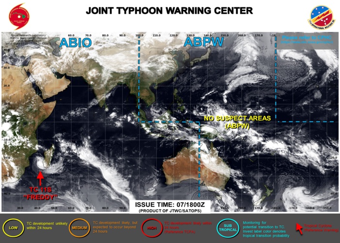 JTWC IS ISSUING 12HOURLY WARNINGS AND 3HOURLY SATELLITE BULLETINS ON TC 11S(FREDDY).