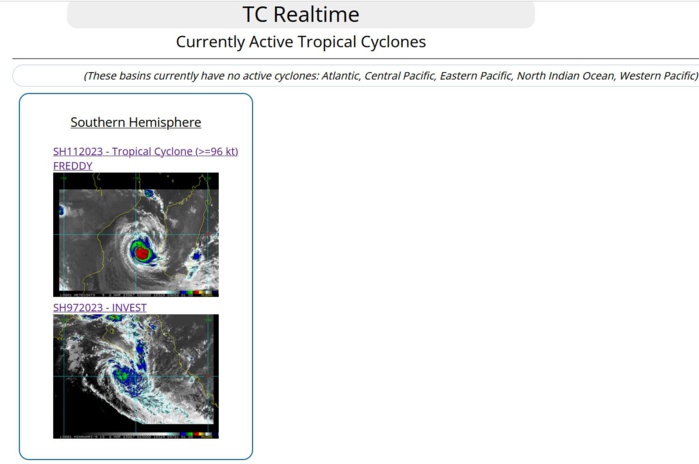 TC 11S(FREDDY) analysed at CAT 3 US// Invest 97P// 3 week GTHO maps// 0803utc TC 11S(FREDDY) analysed at CAT 3 US// Invest 97P// 3 week GTHO maps// 0803utc