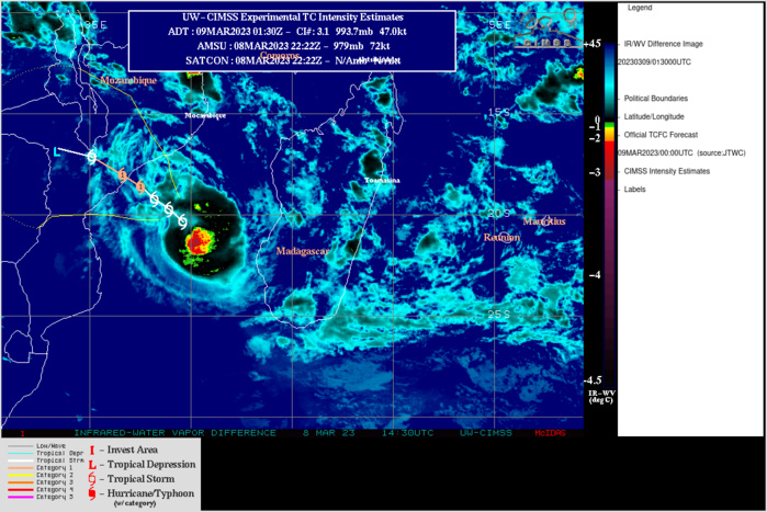 Much weakened TC 11S(FREDDY) set to re-intensify forecast landfall near Quelimane/MOZ//Invest 97W//Invest 99P//0903utc Much weakened TC 11S(FREDDY) set to re-intensify forecast landfall near Quelimane/MOZ//Invest 97W//Invest 99P//0903utc