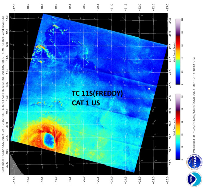 TC 11S(FREDDY) intensifying and making landfall within 24h near Quelimane-MOZ//Invest 99P Tropical Cyclone Formation Alert//1015utc