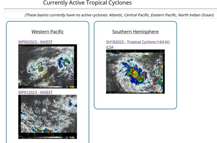 TC 18S(ILSA) set to peak at CAT 4 US by 36h landfall shortly after//Invest 90W cancelled TCFA//Invest 91W//3 Week GTHO maps//1209utc 