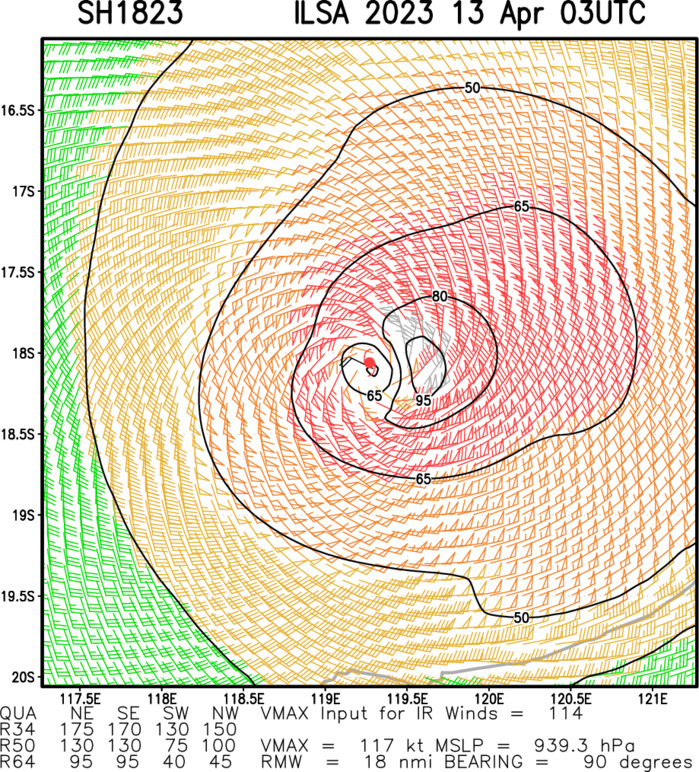 TC 18S(ILSA) to reach Super Typhoon intensity within 12hours before landfall between Pardoo and Wallal Downs(WA)//Invest 90W// 1303utc TC 18S(ILSA) to reach Super Typhoon intensity within 12hours before landfall between Pardoo and Wallal Downs(WA)//Invest 90W// 1303utc