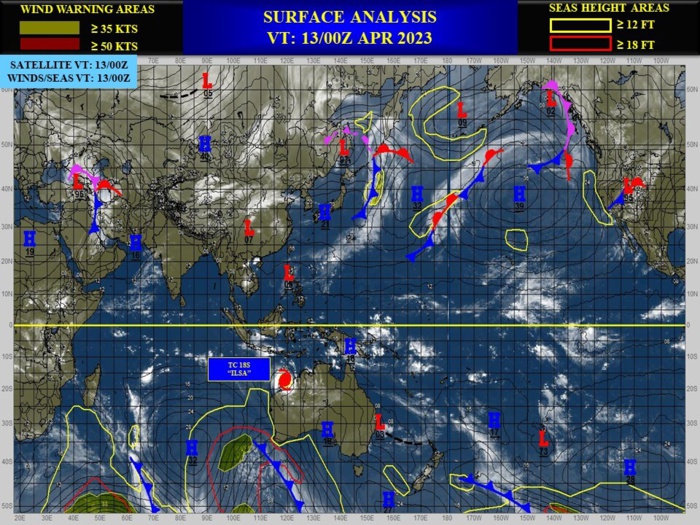TC 18S(ILSA) to reach Super Typhoon intensity within 12hours before landfall between Pardoo and Wallal Downs(WA)//Invest 90W// 1303utc