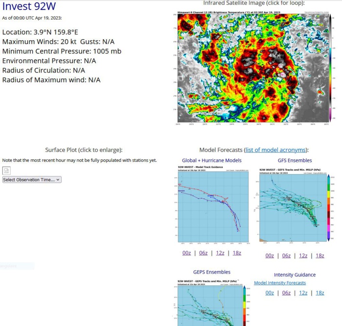 Tropical Cyclone Formation Alert for Invest 92W// 3 week GTHO maps// 1903utc