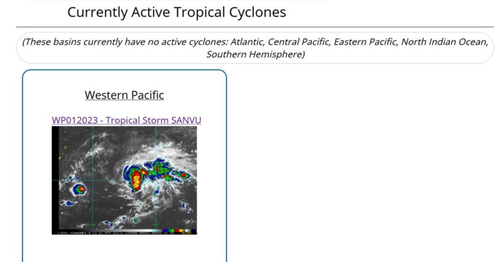 TS 01W(SANVU) currently peaking is forecast to be torn apart by 96h due to high vertical wind shear//Invest 93W//2109utc