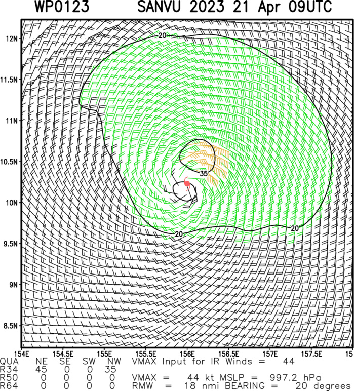 TS 01W(SANVU) currently peaking is forecast to be torn apart by 96h due to high vertical wind shear//Invest 93W//2109utc