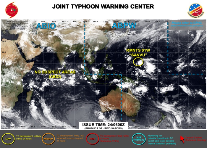 JTWC IS ISSUING 3HOURLY SATELLITE BULLETINS ON THE REMNANTS OF TS 01W(SANVU).