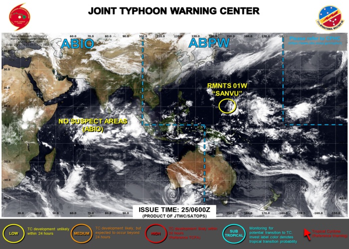 JTWC IS ISSUING 3HOURLY SATELLITE BULLETINS ON THE REMNANTS OF TS 01W(SANVU).