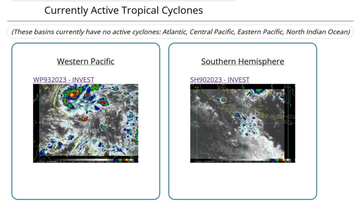 Invest 93W approaching the Philippines expected to consolidate next 72hours //Invest 90S// 0118utc