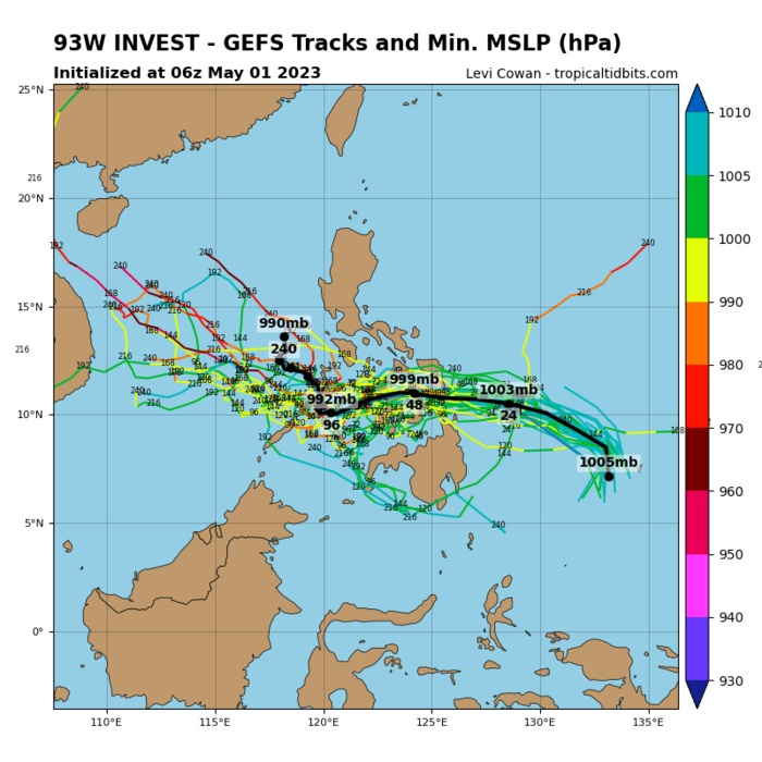 Invest 93W approaching the Philippines expected to consolidate next 72hours //Invest 90S// 0118utc