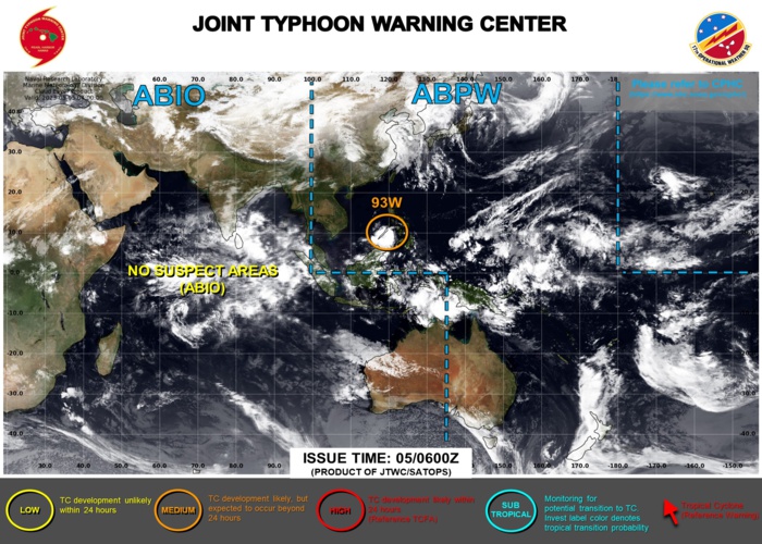 Invest 93W// Invest 95W// 3 week GTHO maps// 0506utc Invest 93W// Invest 95W// 3 week GTHO maps// 0506utc