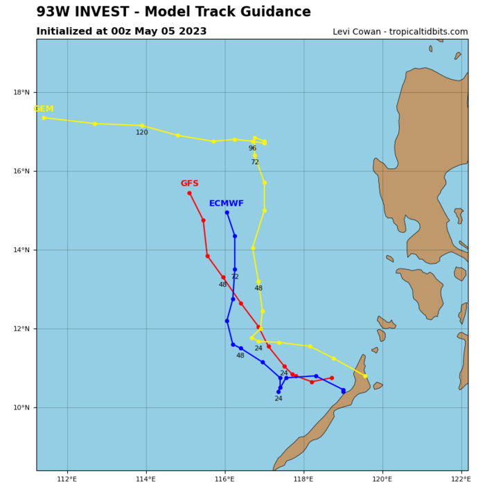 Invest 93W// Invest 95W// 3 week GTHO maps// 0506utc Invest 93W// Invest 95W// 3 week GTHO maps// 0506utc