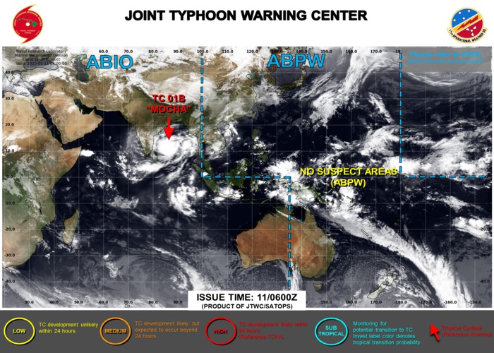 JTWC IS ISSUING 6HOURLY WARNINGS AND 3HOURLY SATELLITE BULLETINS ON TC 01B(MOCHA). JTWC IS ISSUING 6HOURLY WARNINGS AND 3HOURLY SATELLITE BULLETINS ON TC 01B(MOCHA).