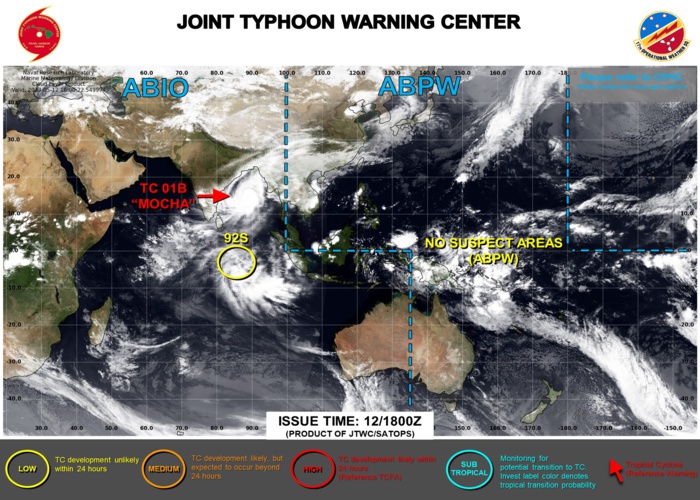JTWC IS ISSUING 6HOURLY WARNINGS AND 3HOURLY SATELLITE BULLETINS ON TC 01B(MOCHA).