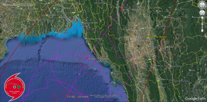TC 01B(MOCHA) strong CAT 3 US to make landfall by 42h between COX'S BAZAR and SITTWE// Invest 92S// 1221utc