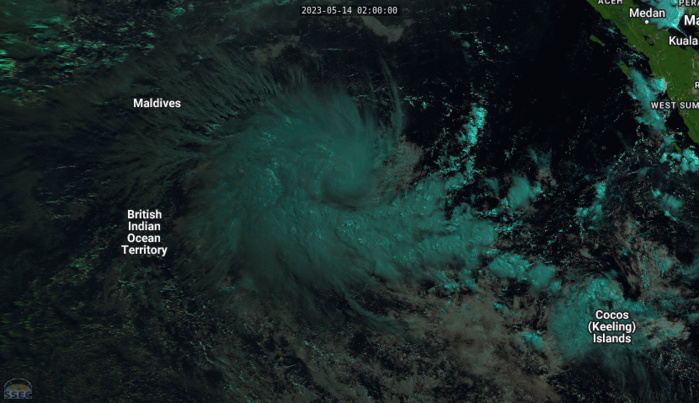 SATELLITE ANALYSIS, INITIAL POSITION AND INTENSITY DISCUSSION: OVER THE PAST 6 TO 12 HOURS, TC 19S HAS QUICKLY CONSOLIDATED A LOW LEVEL CORE AND REACHED TROPICAL STORM STRENGTH. ANIMATED MULTISPECTRAL SATELLITE IMAGERY (MSI) DEPICTS A SMALL AREA OF DEEP CONVECTION WRAPPING TIGHTLY INTO THE ASSESSED LOW LEVEL CIRCULATION CENTER (LLCC), WHICH REMAINS OBSCURED. THE MOST RECENT MICROWAVE IMAGERY FROM 140036Z SHOWS A BROAD BAND OF DEEP CONVECTION EXTENDING FROM THE SOUTHWEST TO NORTHWEST AND WRAPPING INTO A TIGHT COMMA-LIKE FEATURE WHICH IS THE CORE OF TC 19S. THE INITIAL POSITION IS ASSESSED WITH LOW CONFIDENCE DUE TO THE LACK OF RECENT MICROWAVE IMAGERY, BASED SOLELY ON THE ANIMATED MSI AND AGENCY FIX POSITIONS. THE INITIAL INTENSITY IS ASSESSED WITH MEDIUM CONFIDENCE BASED ON A BLEND OF THE AVAILABLE AGENCY DVORAK CURRENT INTENSITY ESTIMATES BETWEEN T2.5 AND T3.5. ENVIRONMENTAL CONDITIONS ARE IMPROVING, WITH ANIMATED WATER VAPOR IMAGERY SHOWING THAT THE UPPER-LEVEL OUTFLOW PATTERN HAS IMPROVED DRAMATICALLY SINCE YESTERDAY, WITH HIGH-LEVEL CIRRUS NOW EXTENDING OUTWARD IN A NEAR-RADIAL FASHION AND DECREASED OUTFLOW EXTENDING SOUTHWARD FROM TC MOCHA IN THE BAY OF BENGAL. SHEAR IS LOW TO MODERATE (15-20 KTS), WHILE SSTS ARE VERY WARM (29-30C). THE SYSTEM IS TRACKING TO THE WEST-SOUTHWEST ALONG THE NORTHERN SIDE OF A DEEP SUBTROPICAL RIDGE (STR) TO THE SOUTH. SATELLITE ANALYSIS, INITIAL POSITION AND INTENSITY DISCUSSION: OVER THE PAST 6 TO 12 HOURS, TC 19S HAS QUICKLY CONSOLIDATED A LOW LEVEL CORE AND REACHED TROPICAL STORM STRENGTH. ANIMATED MULTISPECTRAL SATELLITE IMAGERY (MSI) DEPICTS A SMALL AREA OF DEEP CONVECTION WRAPPING TIGHTLY INTO THE ASSESSED LOW LEVEL CIRCULATION CENTER (LLCC), WHICH REMAINS OBSCURED. THE MOST RECENT MICROWAVE IMAGERY FROM 140036Z SHOWS A BROAD BAND OF DEEP CONVECTION EXTENDING FROM THE SOUTHWEST TO NORTHWEST AND WRAPPING INTO A TIGHT COMMA-LIKE FEATURE WHICH IS THE CORE OF TC 19S. THE INITIAL POSITION IS ASSESSED WITH LOW CONFIDENCE DUE TO THE LACK OF RECENT MICROWAVE IMAGERY, BASED SOLELY ON THE ANIMATED MSI AND AGENCY FIX POSITIONS. THE INITIAL INTENSITY IS ASSESSED WITH MEDIUM CONFIDENCE BASED ON A BLEND OF THE AVAILABLE AGENCY DVORAK CURRENT INTENSITY ESTIMATES BETWEEN T2.5 AND T3.5. ENVIRONMENTAL CONDITIONS ARE IMPROVING, WITH ANIMATED WATER VAPOR IMAGERY SHOWING THAT THE UPPER-LEVEL OUTFLOW PATTERN HAS IMPROVED DRAMATICALLY SINCE YESTERDAY, WITH HIGH-LEVEL CIRRUS NOW EXTENDING OUTWARD IN A NEAR-RADIAL FASHION AND DECREASED OUTFLOW EXTENDING SOUTHWARD FROM TC MOCHA IN THE BAY OF BENGAL. SHEAR IS LOW TO MODERATE (15-20 KTS), WHILE SSTS ARE VERY WARM (29-30C). THE SYSTEM IS TRACKING TO THE WEST-SOUTHWEST ALONG THE NORTHERN SIDE OF A DEEP SUBTROPICAL RIDGE (STR) TO THE SOUTH.