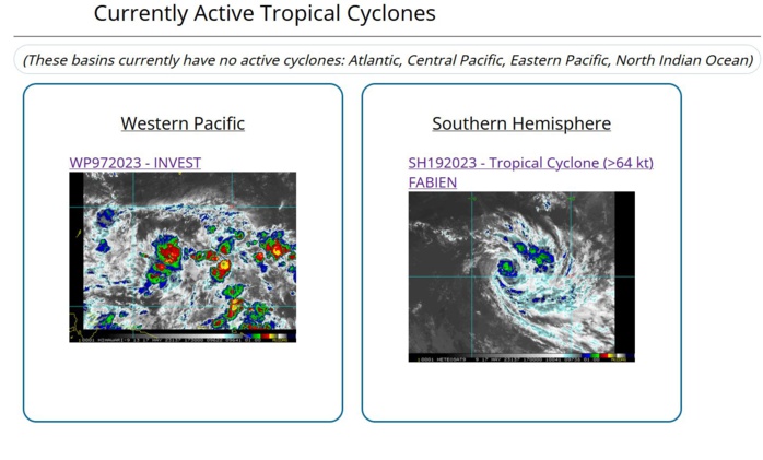 TC 19S(FABIEN) peaked at CAT3 US now weakening// Invest 97W// 3 week GTHO maps// 1715utc