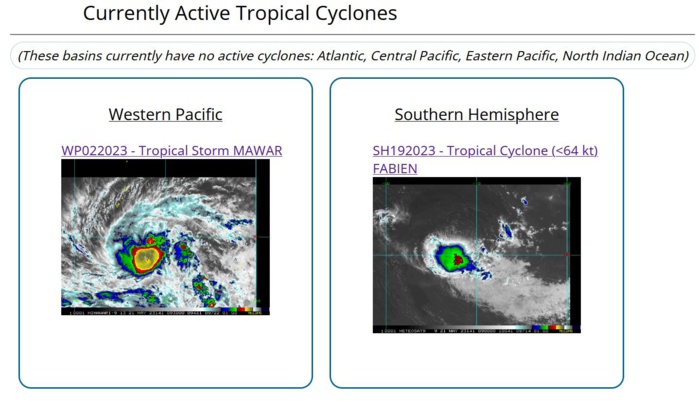 02W(MAWAR) forecast to reach CAT 2 US within 48hours approaching the Marianas//TC 19S(FABIEN)// 2109utc