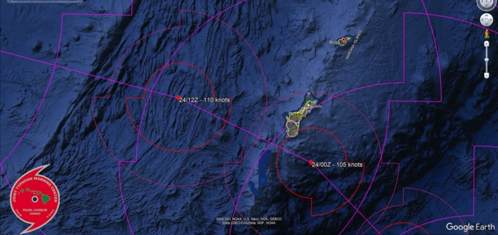 Typhoon 02W(MAWAR) intensifying to CAT 3 US within 24hours then bearing down on GUAM//Remnants of TC 19S(FABIEN)//2215utc