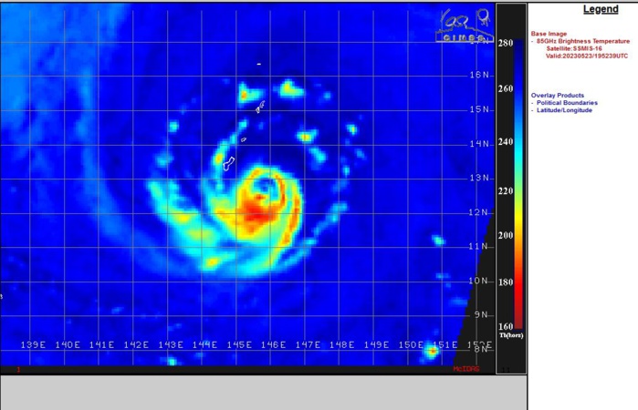 Powerful Typhoon 02W(MAWAR) CAT 4 US tracks over GUAM then re-intensifies over the Philippine Sea// 3 week GTHO maps// 2321utc