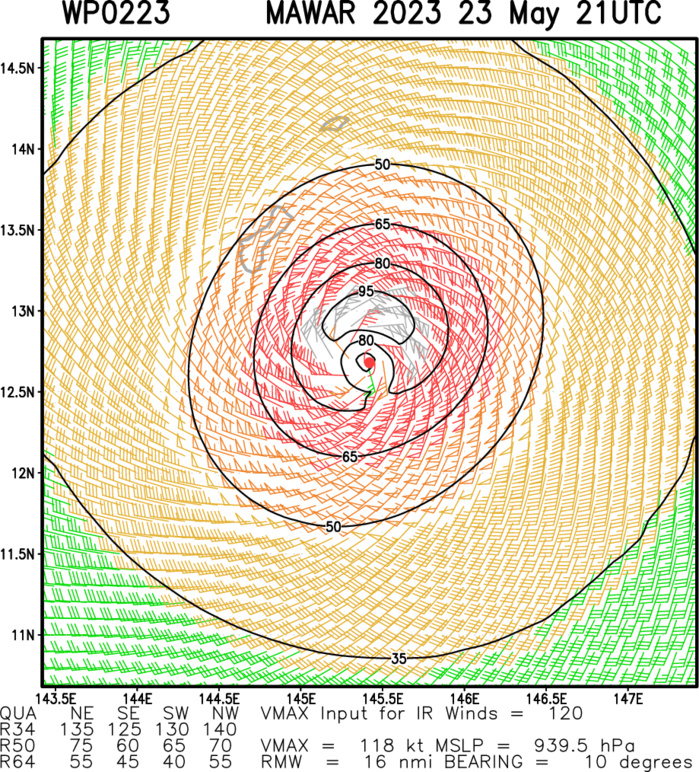 Powerful Typhoon 02W(MAWAR) CAT 4 US tracks over GUAM then re-intensifies over the Philippine Sea// 3 week GTHO maps// 2321utc