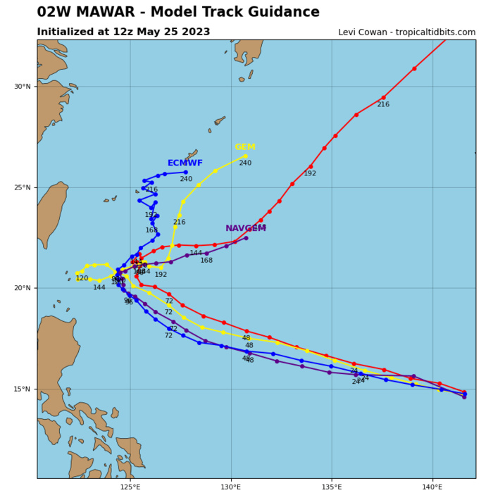 Impressive Super Typhoon 02W(MAWAR) is peaking at CAT 5 US over the Philippine Sea//Remnants of TC 19S(FABIEN)//2521utc