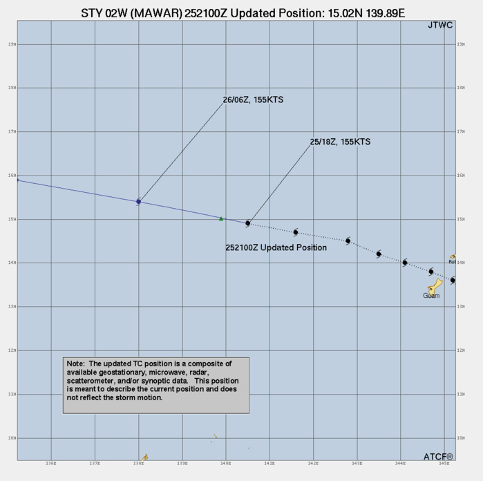 Impressive Super Typhoon 02W(MAWAR) is peaking at CAT 5 US over the Philippine Sea//Remnants of TC 19S(FABIEN)//2521utc
