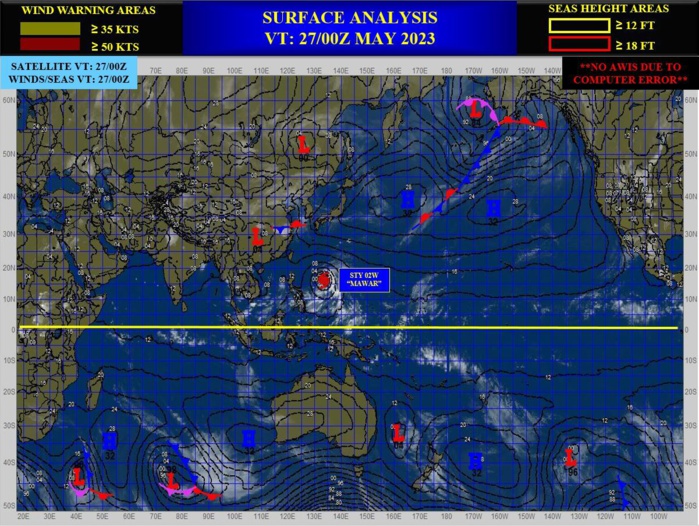 Super Typhoon 02W(MAWAR) current intensity may be under-estimated, erratic track possible after 72hours//2709UTC Super Typhoon 02W(MAWAR) current intensity may be under-estimated, erratic track possible after 72hours//2709UTC