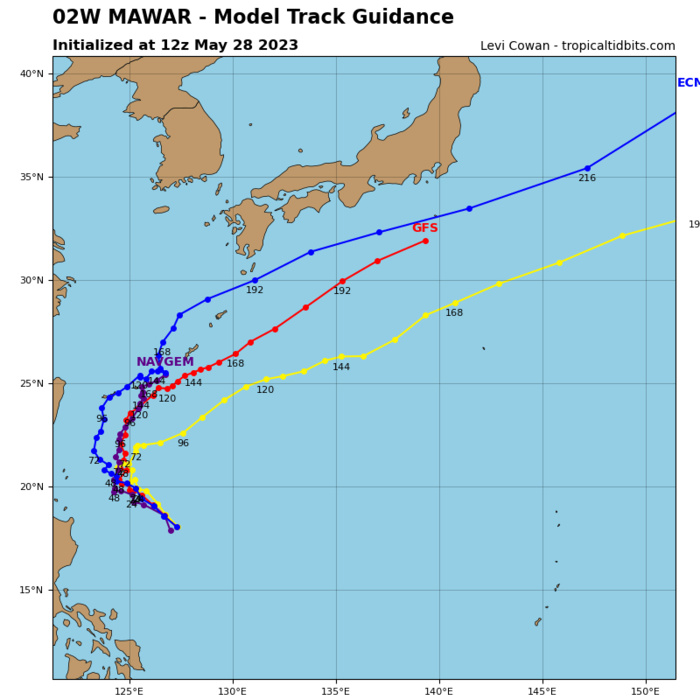 Typhoon 02W(MAWAR) CAT 3 US slow-mover while on a weakening trend//2821utc Typhoon 02W(MAWAR) CAT 3 US slow-mover while on a weakening trend//2821utc