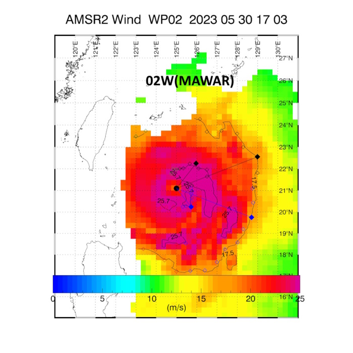 CAT1 US 02W(MAWAR) will be slowly weakening still as a large system near OKINAWA before ETT transition// 3 week GTHO maps//3109utc
