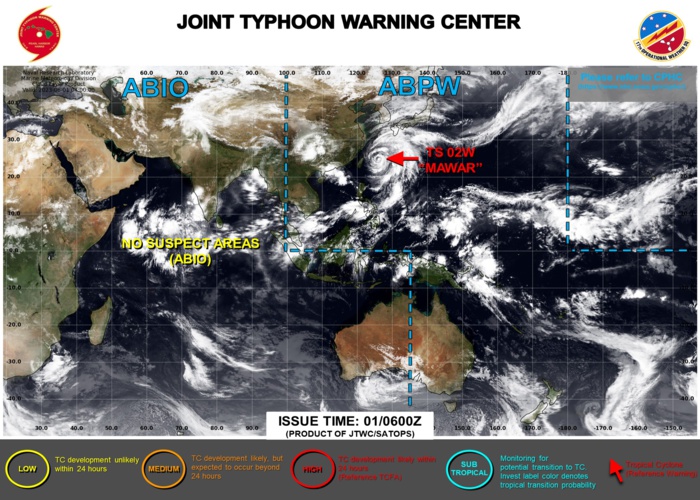 JTWC IS ISSUING 6HOURLY WARNINGS AND 3HOURLY SATELLITE BULLETINS ON TS 02W(MAWAR).