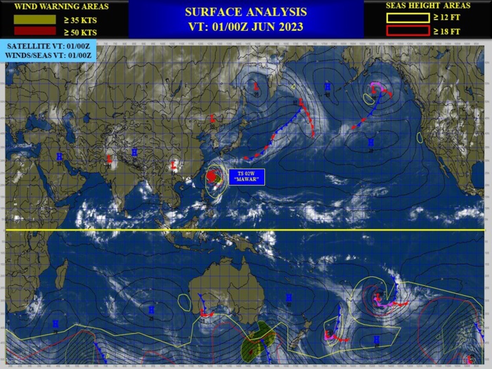 TS 02W(MAWAR) clipping OKINAWA accelerating Northeastward and becoming ET//Invest 98W// Invest 91L//0115utc