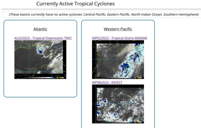 02W(MAWAR) accelerating and completing ETT//Invest 98W// TD 02L over the Gulf of Mexico// 0209utc