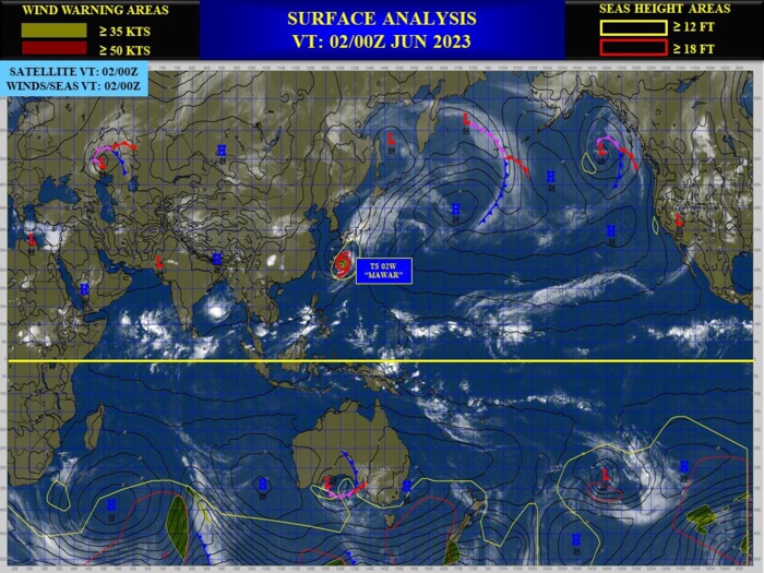 02W(MAWAR) accelerating and completing ETT//Invest 98W// TD 02L over the Gulf of Mexico// 0209utc