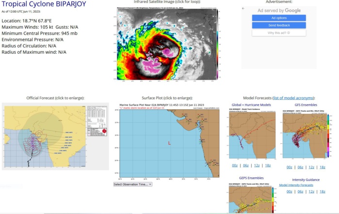TC 02A(BIPARJOY) up-graded to CAT 3 US based on SAR//TY 03W(GUCHOL) peaked at CAT 2 US//1112utc TC 02A(BIPARJOY) up-graded to CAT 3 US based on SAR//TY 03W(GUCHOL) peaked at CAT 2 US//1112utc