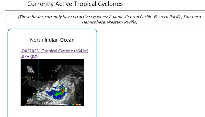 TC 02A(BIPARJOY) making landfall close to the PAKISTAN/INDIA border shortly after 12hours//1509utc