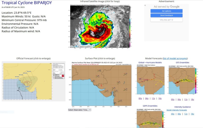 Remnants of TC 02A(BIPARJOY) pushing inland//1606utc Remnants of TC 02A(BIPARJOY) pushing inland//1606utc