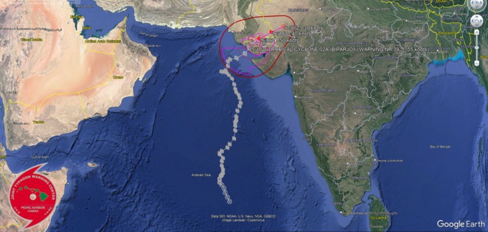 Remnants of TC 02A(BIPARJOY) pushing inland//1606utc