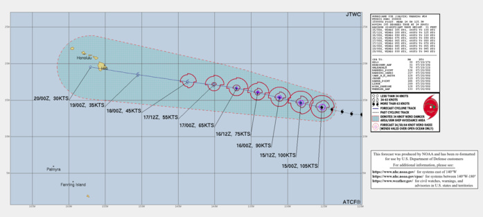 South China Sea: TS 04W forecast to reach Typhoon intensity by 24h//HU 03E(CALVIN) peaked at CAT 3 US// SS 05L(DON)//1506utc