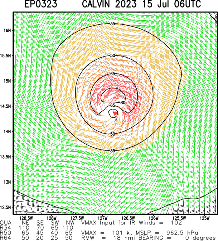 South China Sea: TS 04W forecast to reach Typhoon intensity by 24h//HU 03E(CALVIN) peaked at CAT 3 US// SS 05L(DON)//1506utc