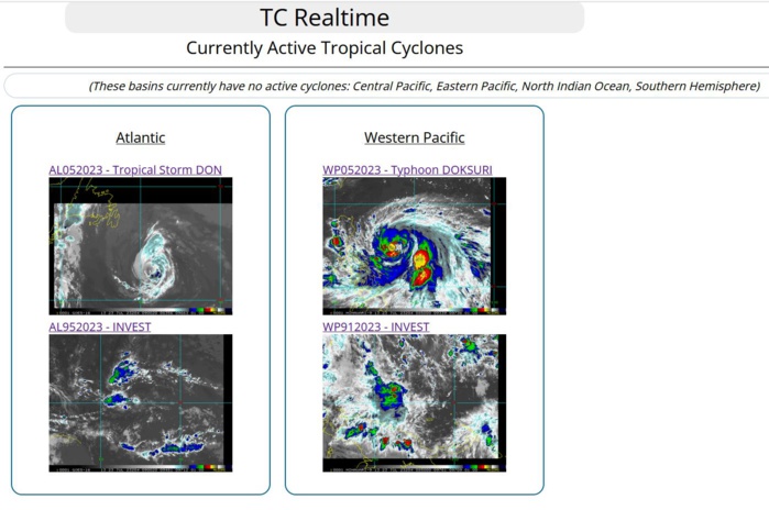 05W(DOKSURI) likely to rapidly intensify next 48h up to powerful CAT 4 US//05L(DON) peaked at CAT 1 US//Invest 91W/Invest 95L//2309utc