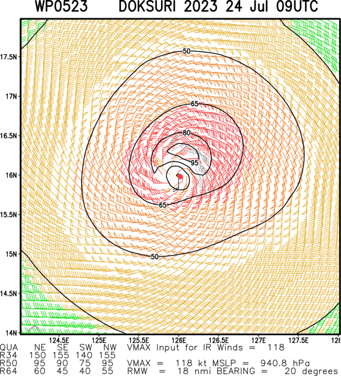 Typhoon 05W(DOKSURI) from CAT 1 US to CAT 4 in only 24h to skirt NE tip of LUZON in 36h//TS 05L(DON)//Invest 91W//Invest 95L//2409utc