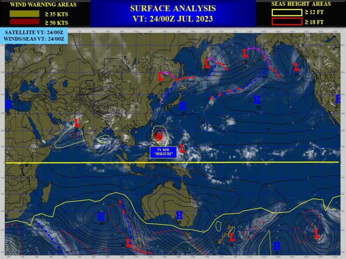 Typhoon 05W(DOKSURI) from CAT 1 US to CAT 4 in only 24h to skirt NE tip of LUZON in 36h//TS 05L(DON)//Invest 91W//Invest 95L//2409utc