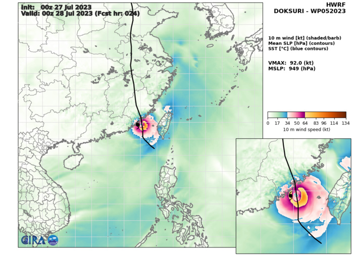 Typhoon 05W(DOKSURI) to make landfall near XIAMEN/CHINA shortly before 24h//TD 06W forecast to reach CAT 4 US by 96h//2709utc
