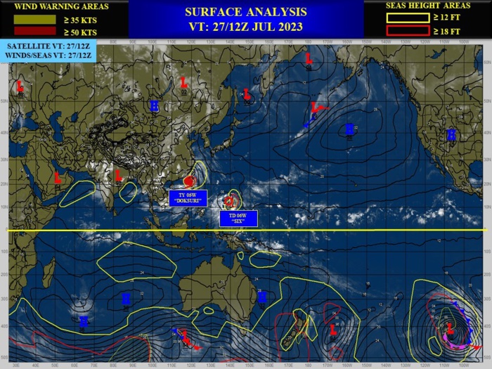 Typhoon 05W(DOKSURI) to make landfall near XIAMEN/CHINA shortly before 24h//TD 06W forecast to reach CAT 4 US by 96h//2709utc