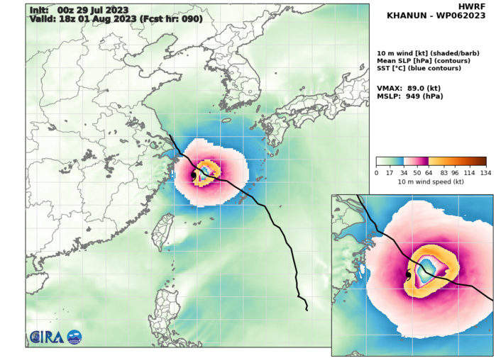 TS 06W(KHANUN) to peak at Typhoon Intensity by 48/72h close to OKINAWA//Invest 96L//05W(DOKSURI)Over-land remnants//2909utc 