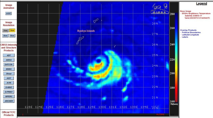 Typhoon 06W(KHANUN) peaks at CAT 4 US CPA to OKINAWA within 12/24h// TC 04B to landfall near KUAKATA/BANGLADESH//0103utc