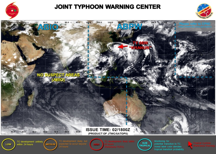 JTWC IS ISSUING 6HOURLY WARNINGS AND 3HOURLY SATELLITE BULLETINS TY 06W(KHANUN).